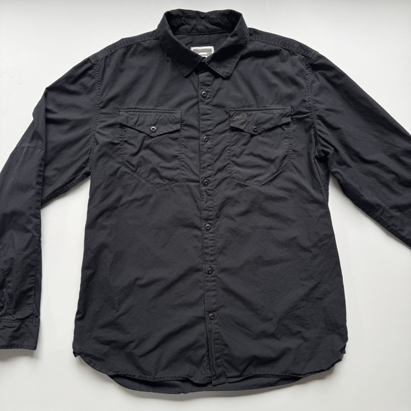 G-STAR RAW Long Sleeve Button Up Shirt Mens XL Black Double Pockets Western - Picture 1 of 16